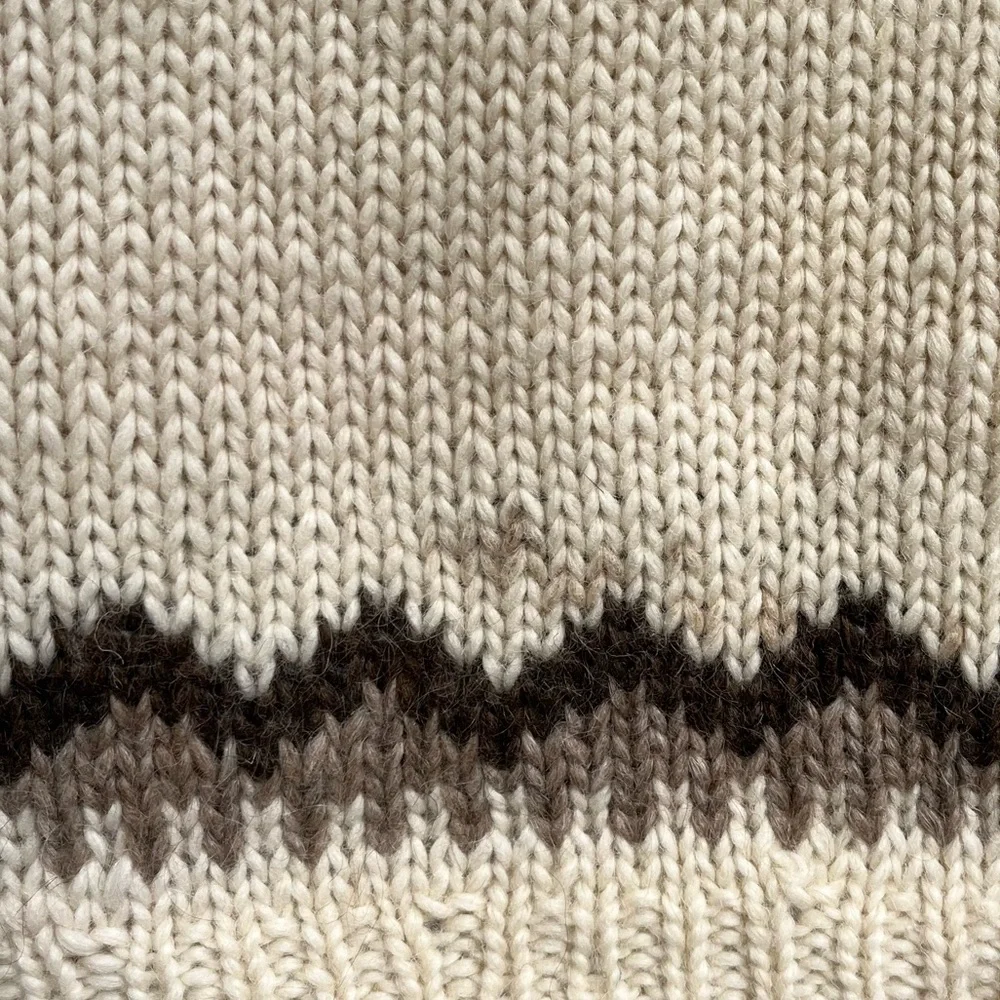 Vintage Icelandic Wool Sweater Hilda Ltd Nordic Fair Isle Cream Beige Brown M - Picture 10 of 10